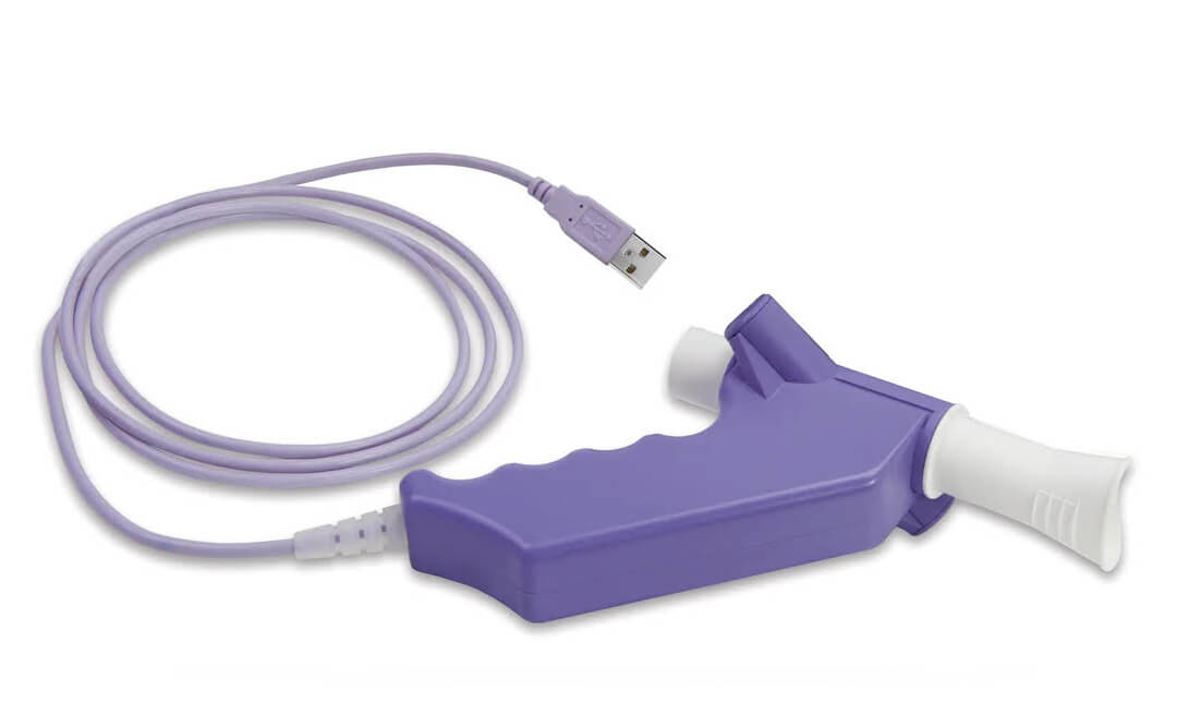 Imagen de un espirómetro, un dispositivo médico para medir la función pulmonar